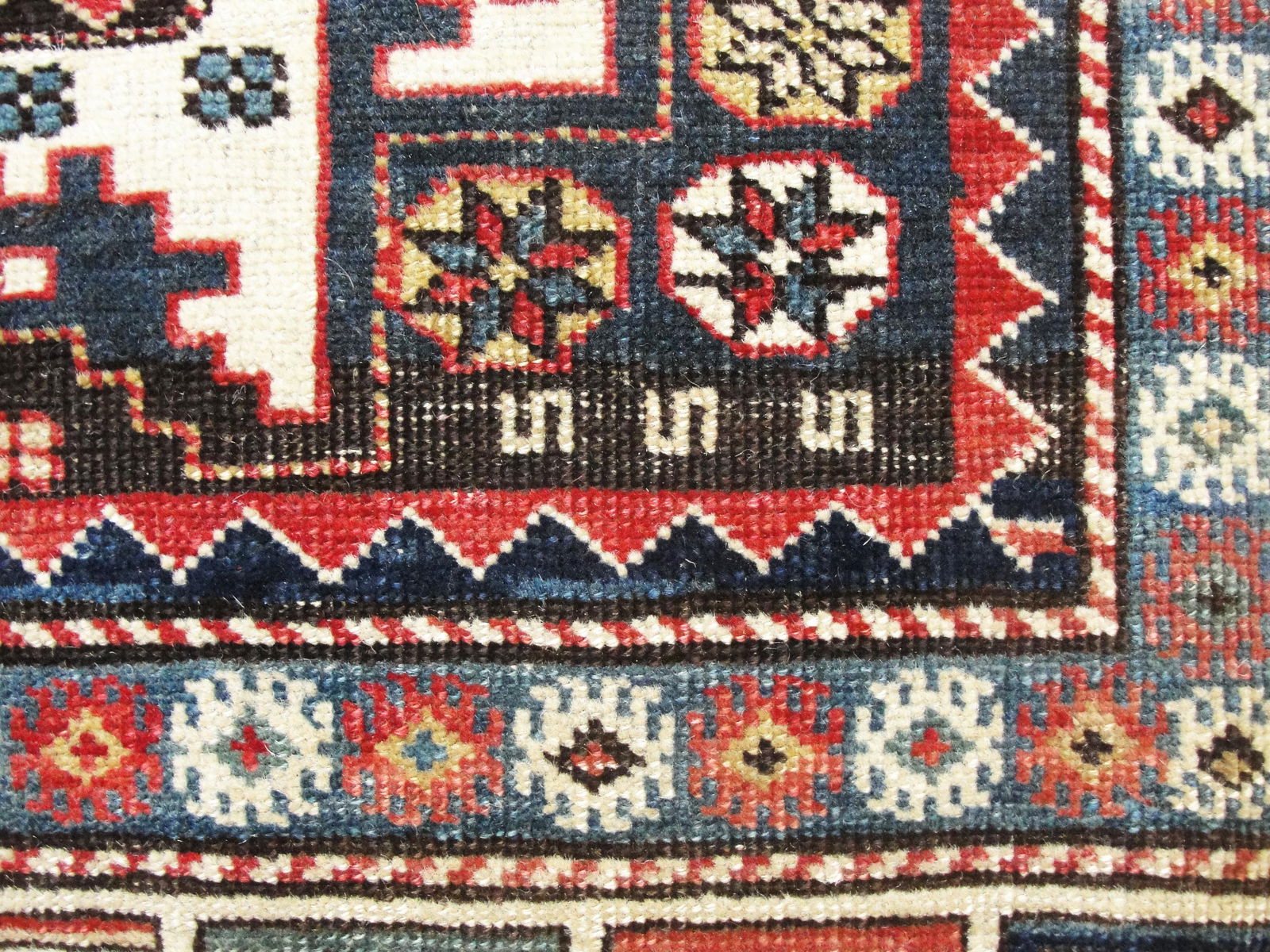 Antique Caucasian Lesghi Star Rug3'3" X 5'8" - 4