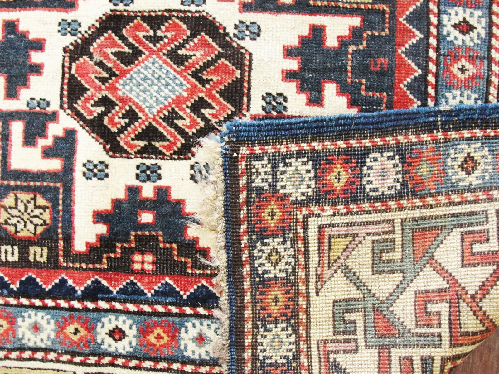 Antique Caucasian Lesghi Star Rug3'3" X 5'8" - 7