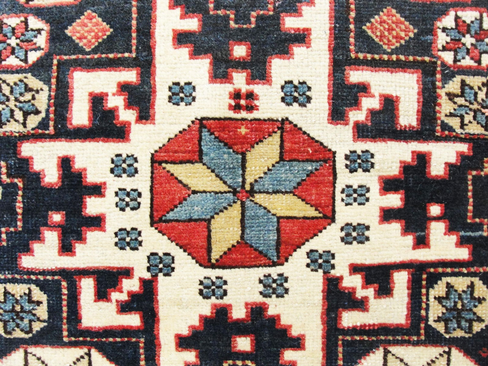 Antique Caucasian Lesghi Star Rug3'3" X 5'8" - 8