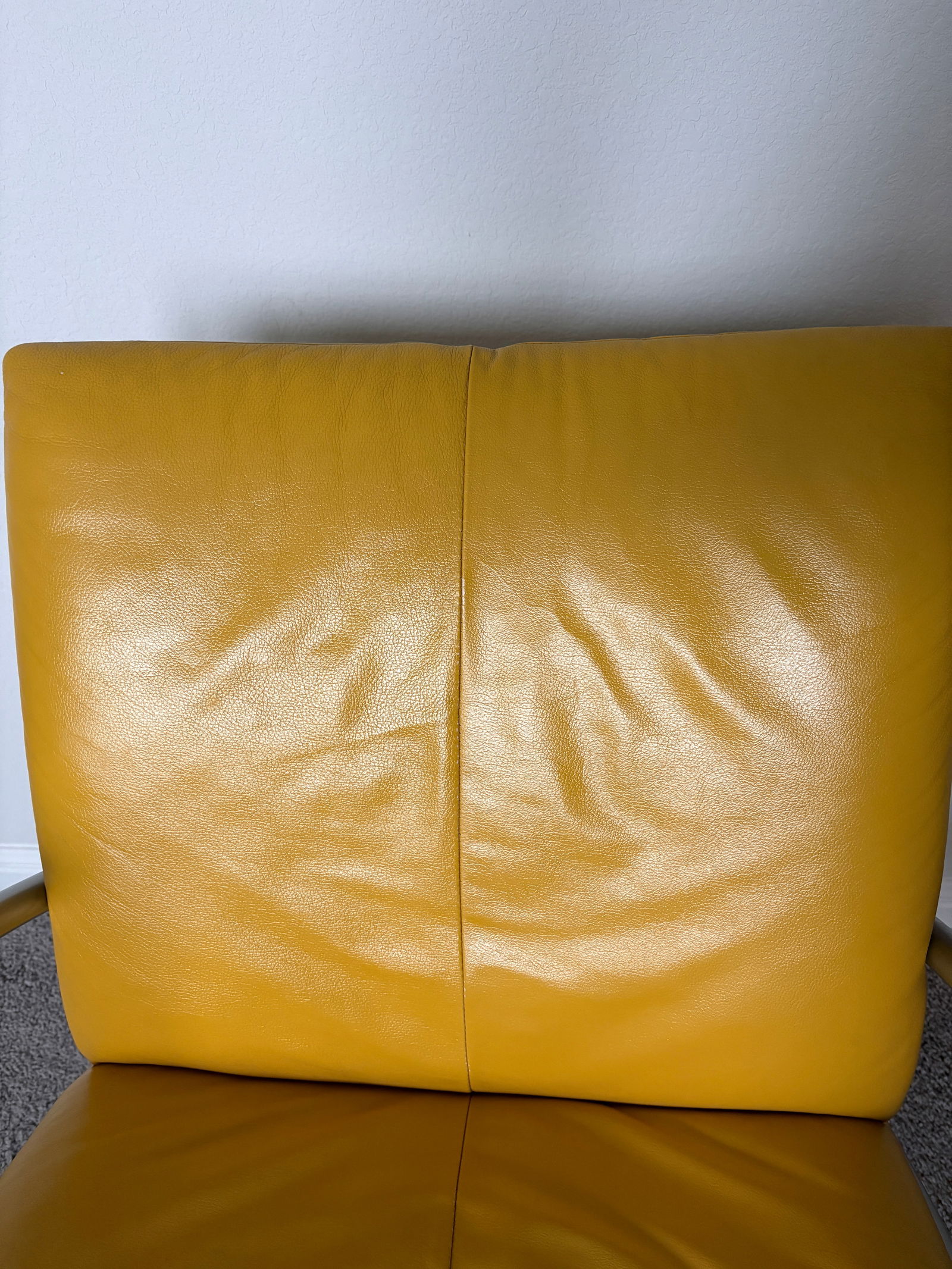 Kebe Leather Lounge Chair – Mustard Yellow – Danish Modern - 1980s - 3