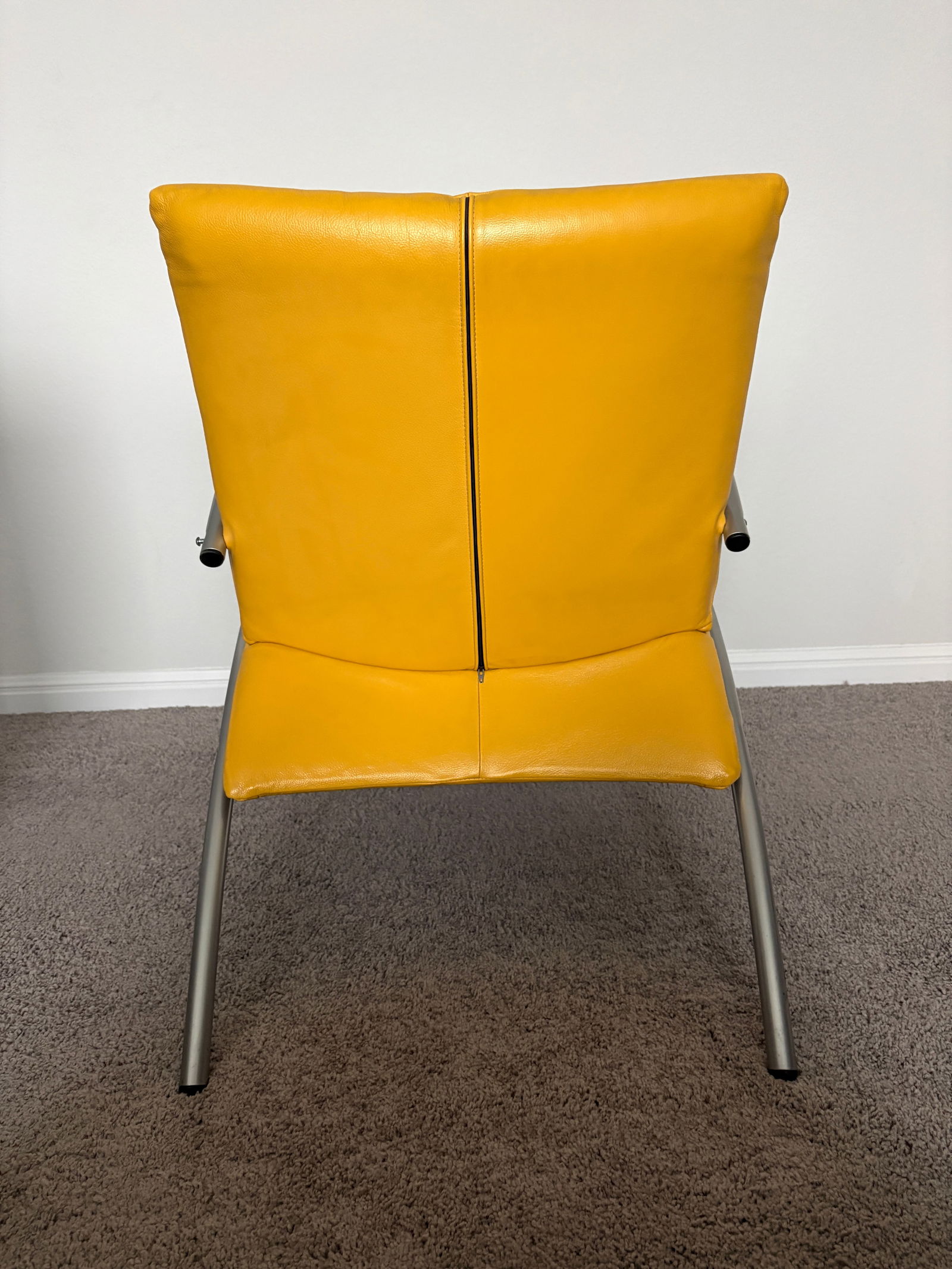 Kebe Leather Lounge Chair – Mustard Yellow – Danish Modern - 1980s - 8