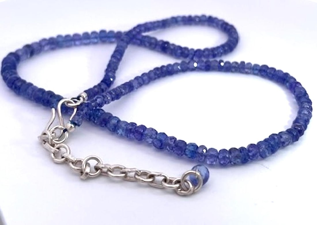 Tanzanite Beads on Chain Silver - 6