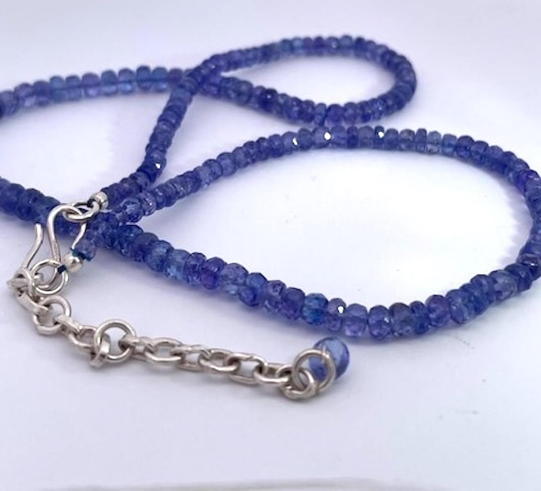 Tanzanite Beads on Chain Silver - 9