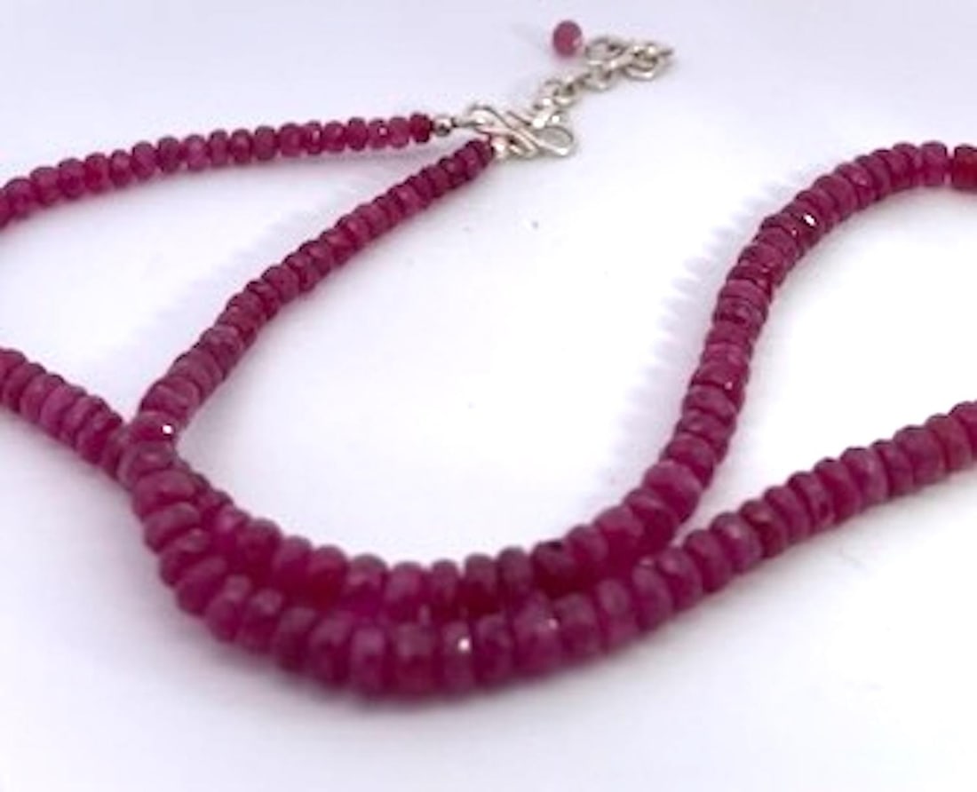 Ruby Beads on Silver - 2