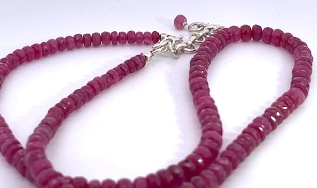 Ruby Beads on Silver - 3