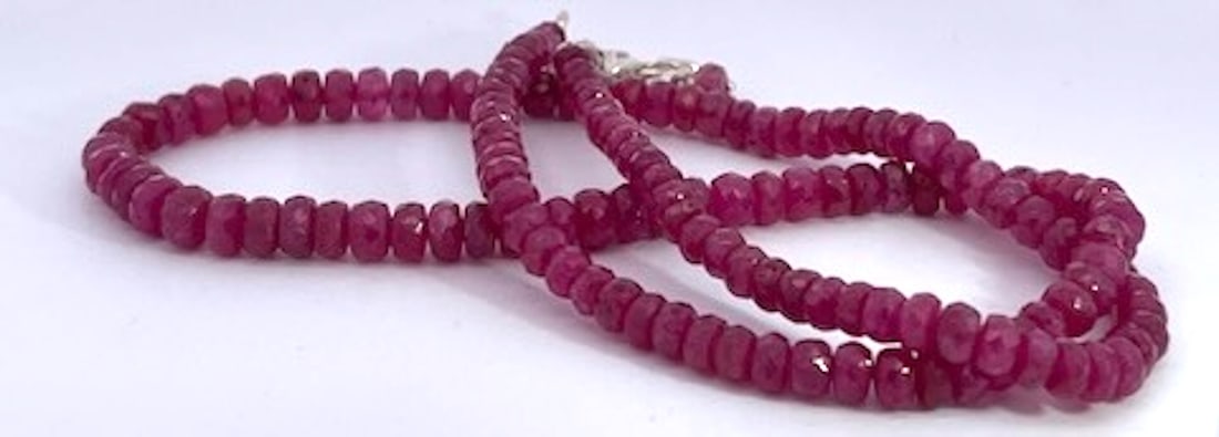 Ruby Beads on Silver - 5