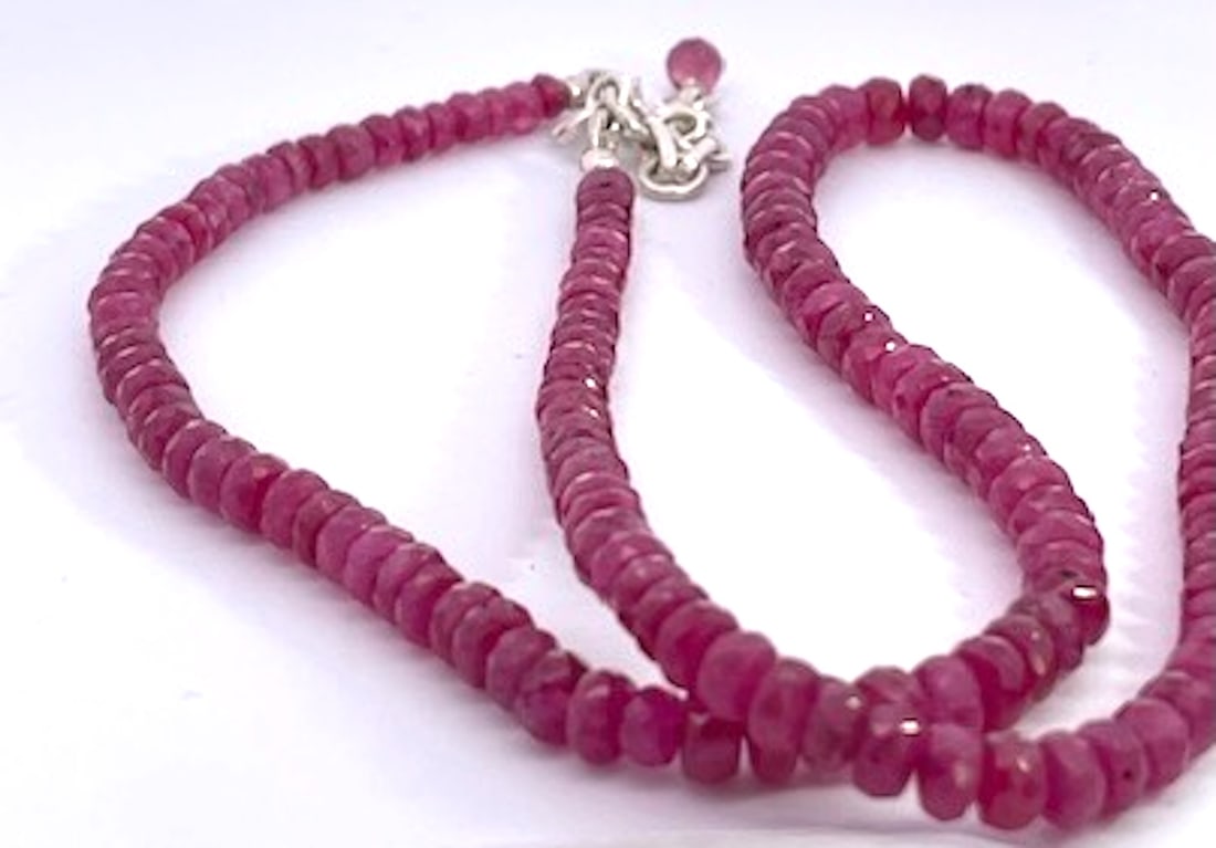 Ruby Beads on Silver - 9