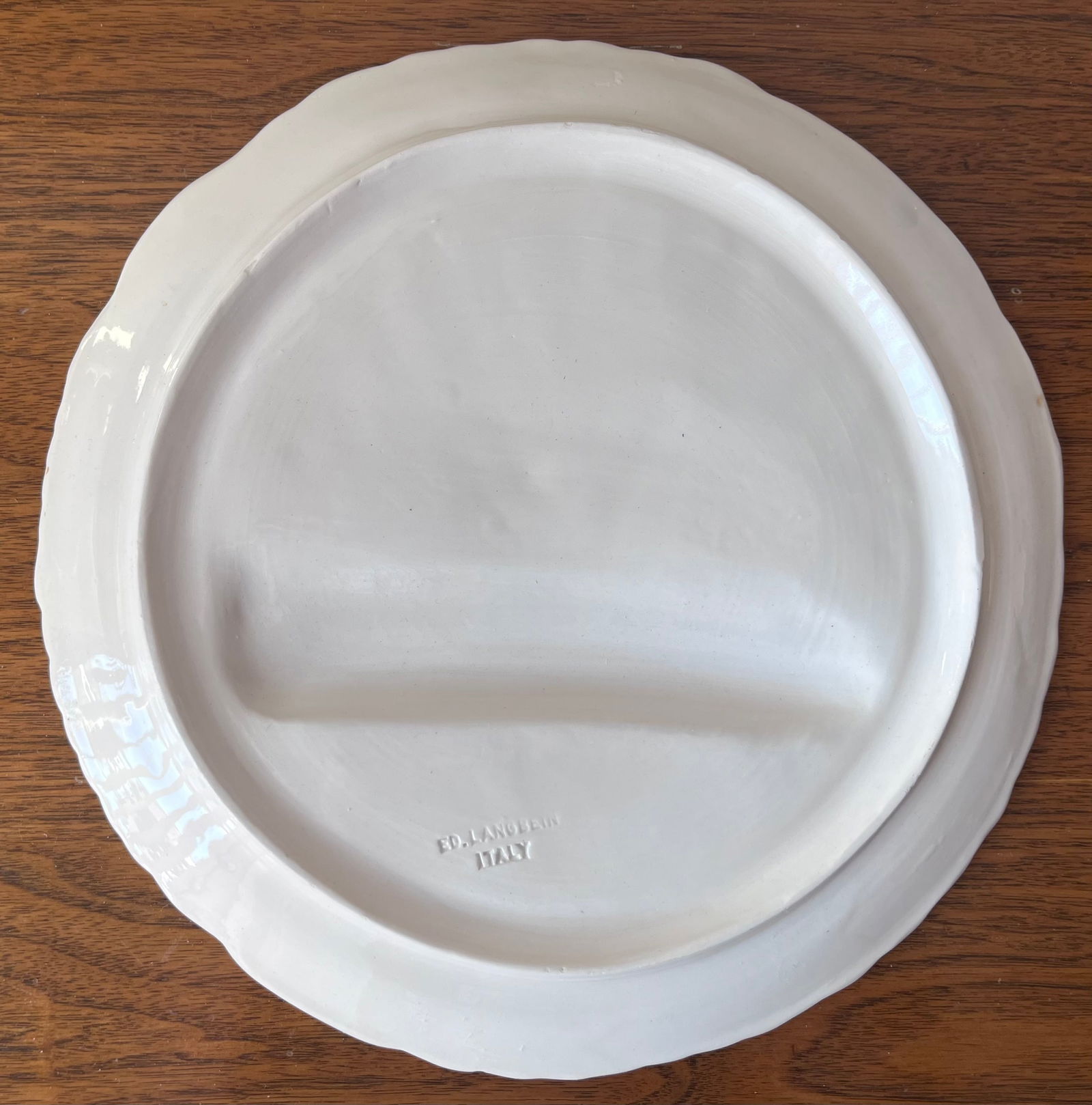 Vintage Italian Creamware Asparagus Plates-Set 9-Ed Langbien - 6