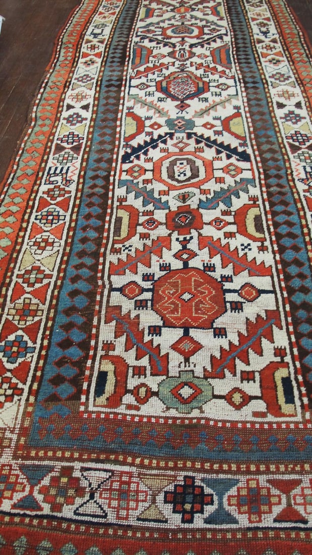 Antique Kazak/ Caucasian Runner, 3'10" X 11'1" - 2