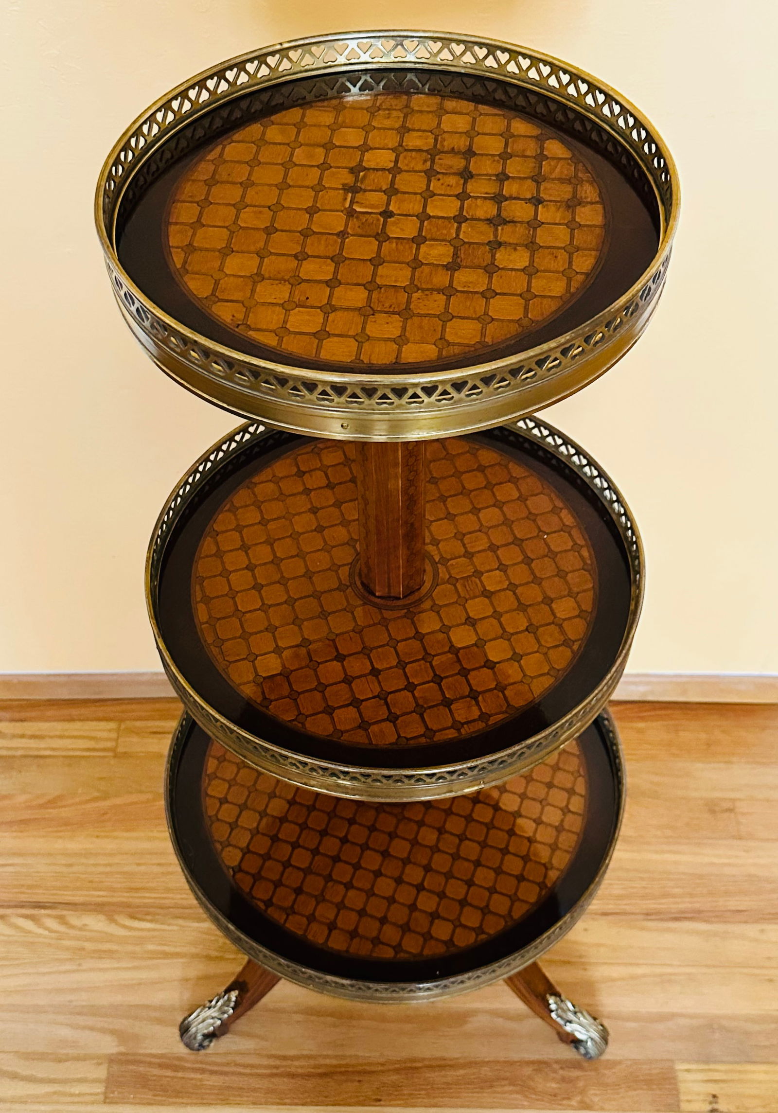 Antique Louis XVI Style Round Three Tier Gueridon - 11