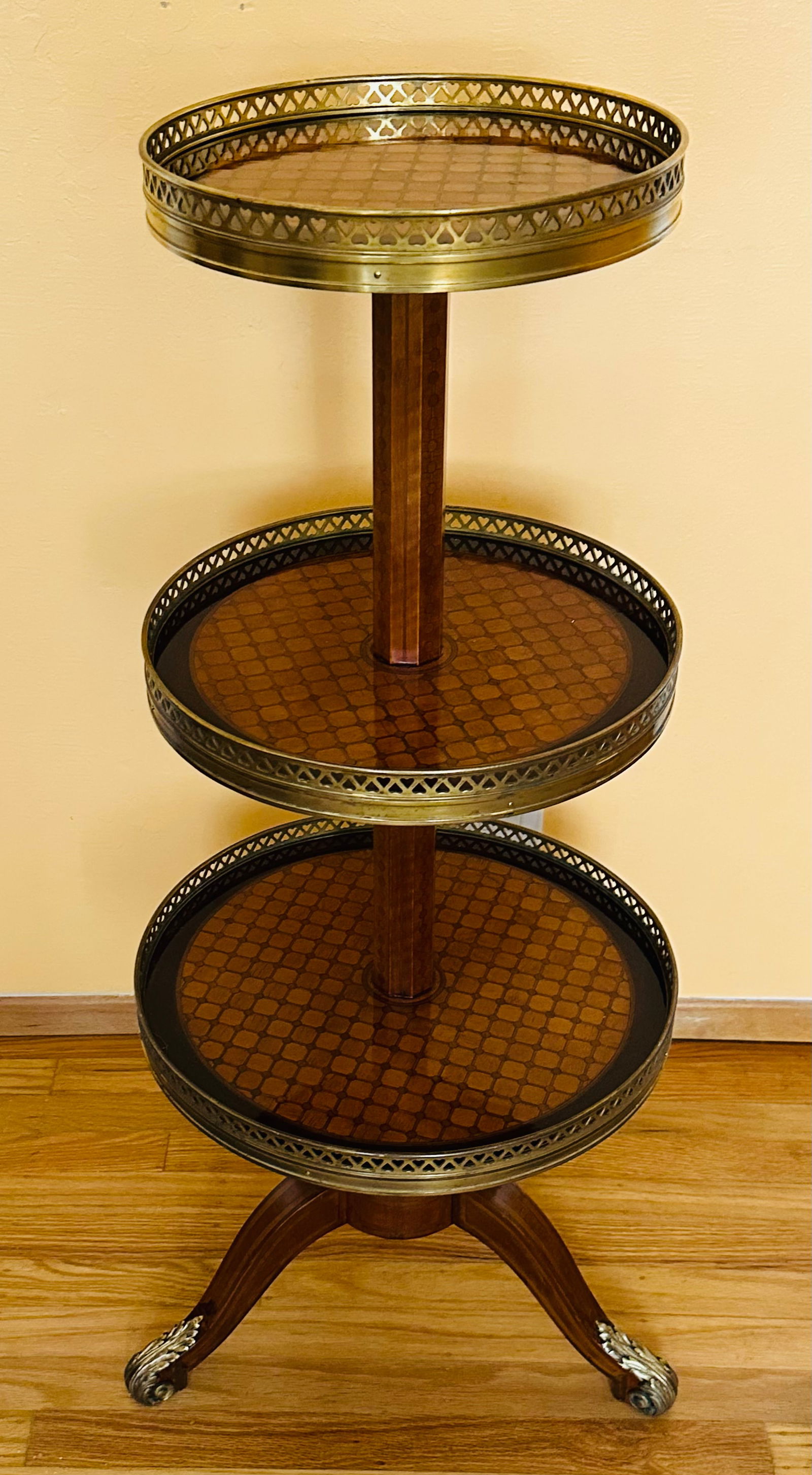 Antique Louis XVI Style Round Three Tier Gueridon - 8