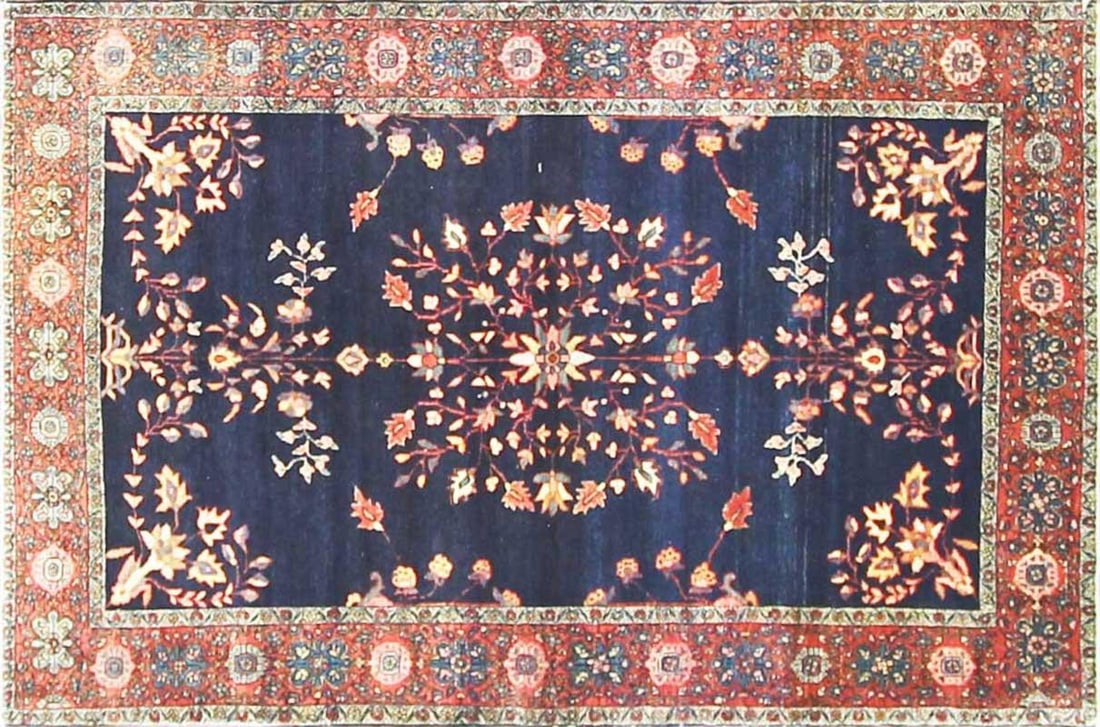 Antique Super Fine Feraghan Sarouk Rug, 3'1" X 4'8" - 2