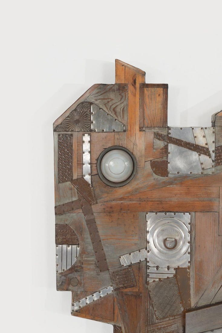 Max Neufeldt Metal Collage – Assemblage Sculpture 1975c - 5