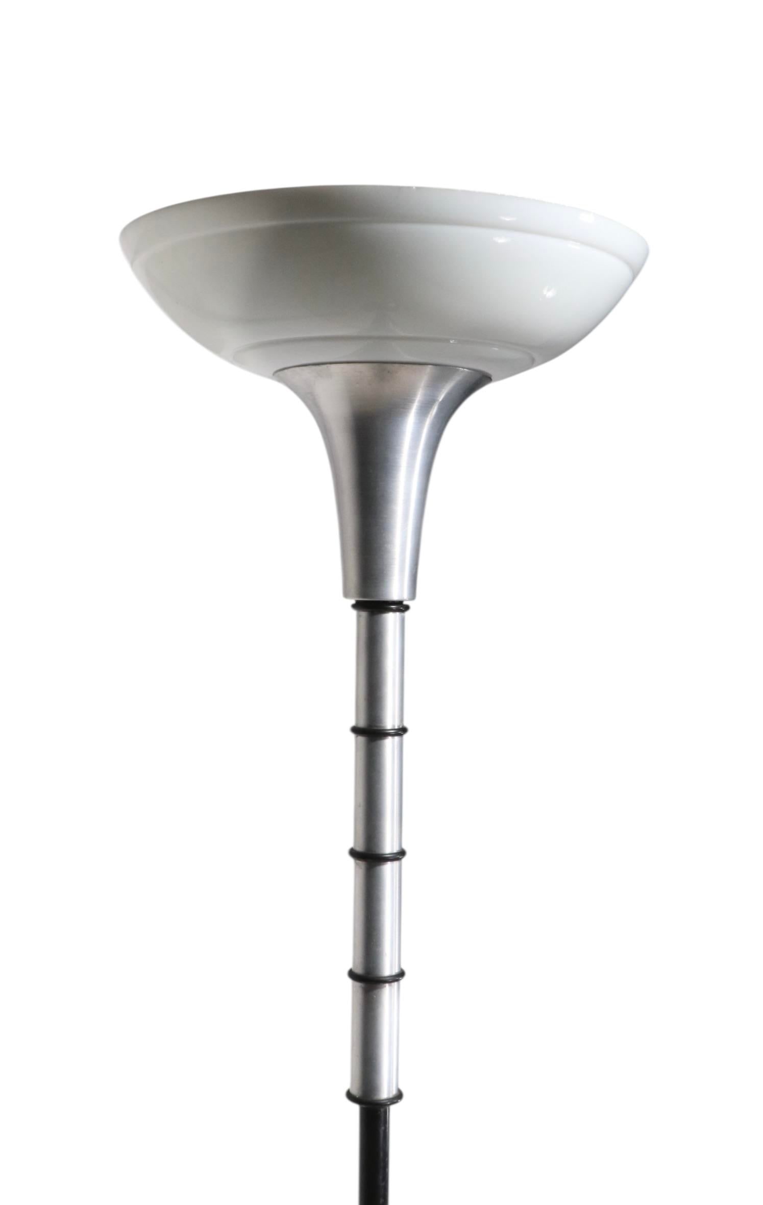 Mid 20th Century Art Deco Machine Age Torchiere Uplight Floor Lamp - 5