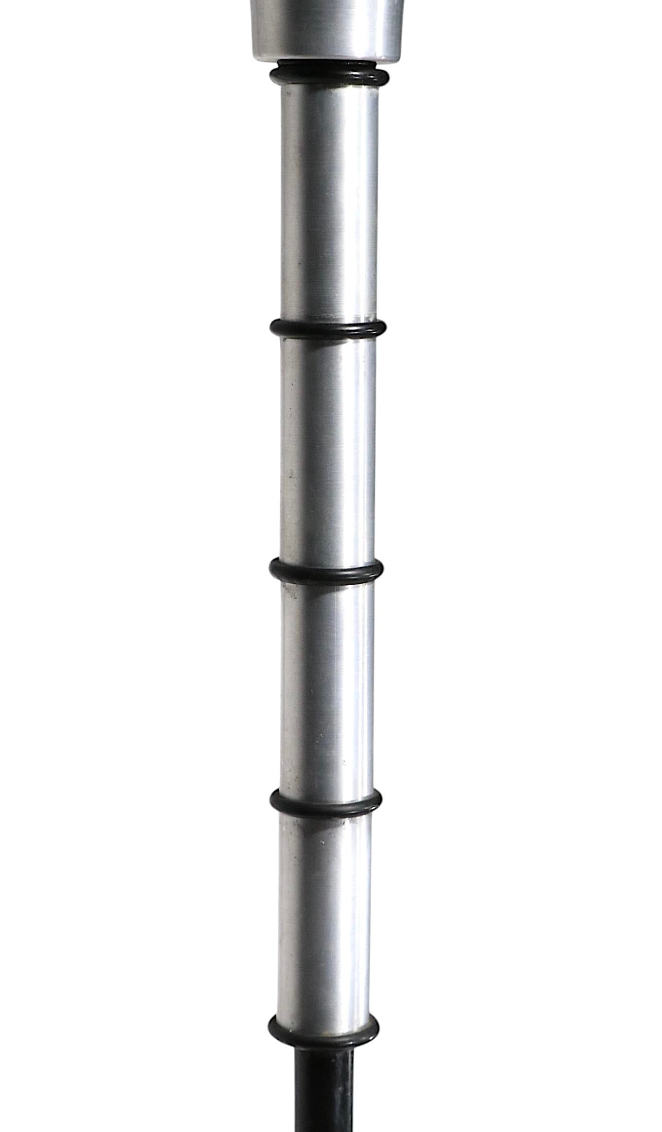 Mid 20th Century Art Deco Machine Age Torchiere Uplight Floor Lamp - 7