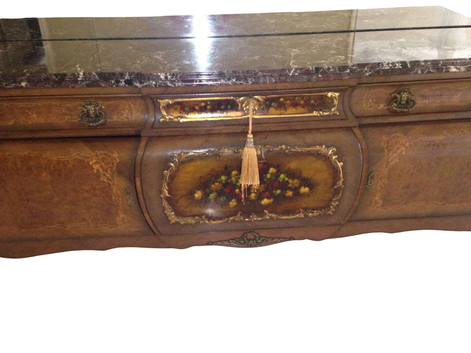 Sculptural 19th Century French Louis XV Bombé Marble-Top Sideboard - 3