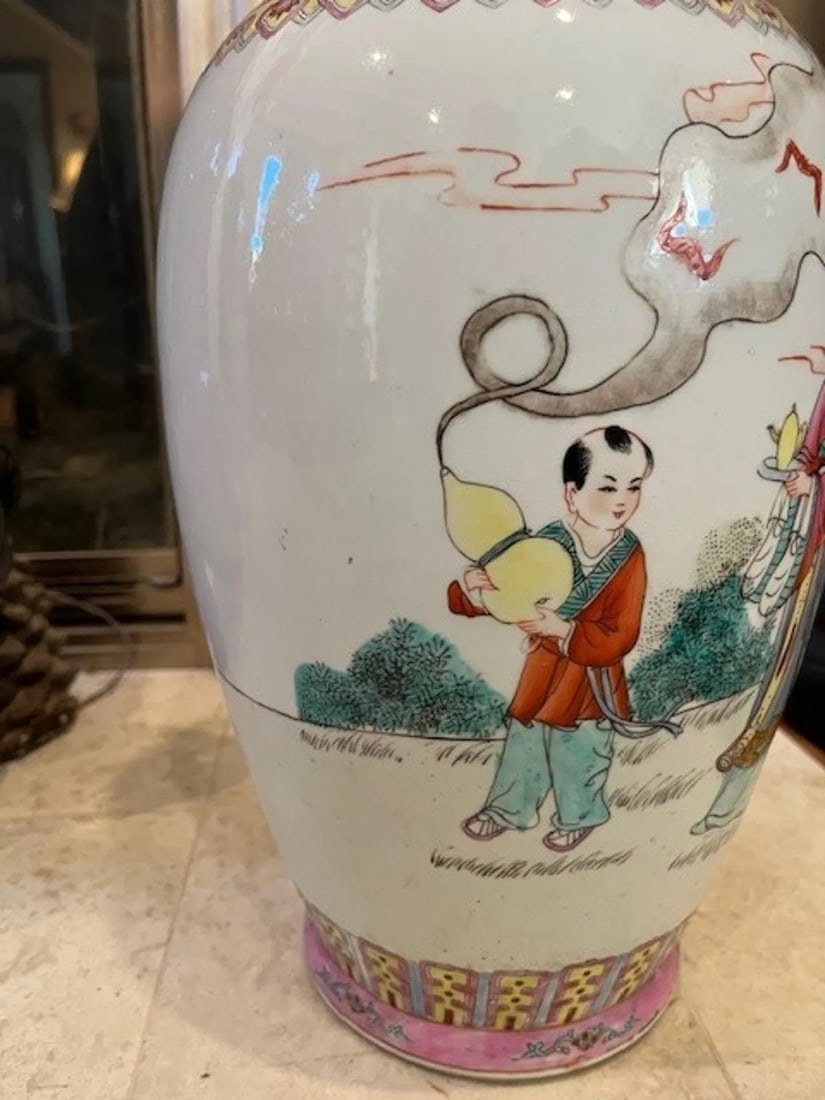 Stunning Matched Pair of 20-Inch Chinese Famille Rose Porcelain Vases - 12