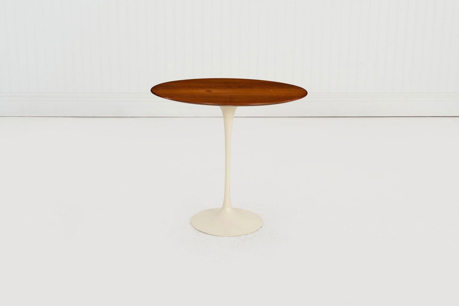 Saarinen Elliptical Tulip Side Table, 1960c – Oiled Walnut Tops & Cast-Iron Base - 2