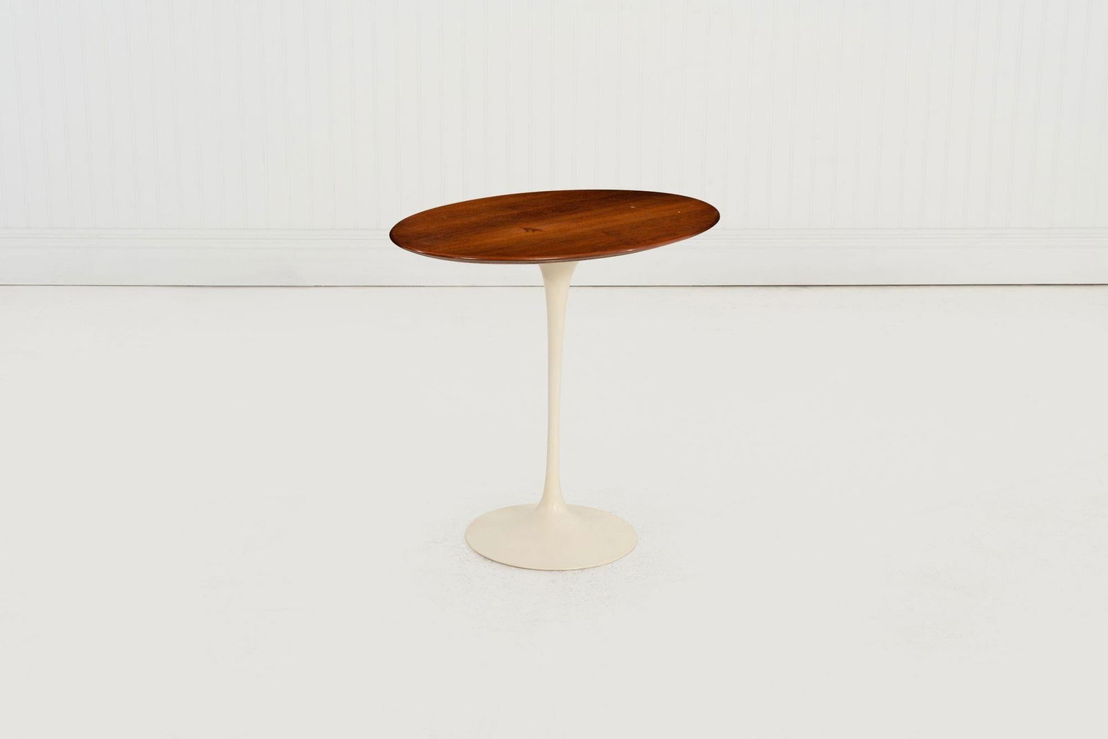 Saarinen Elliptical Tulip Side Table, 1960c – Oiled Walnut Tops & Cast-Iron Base - 3