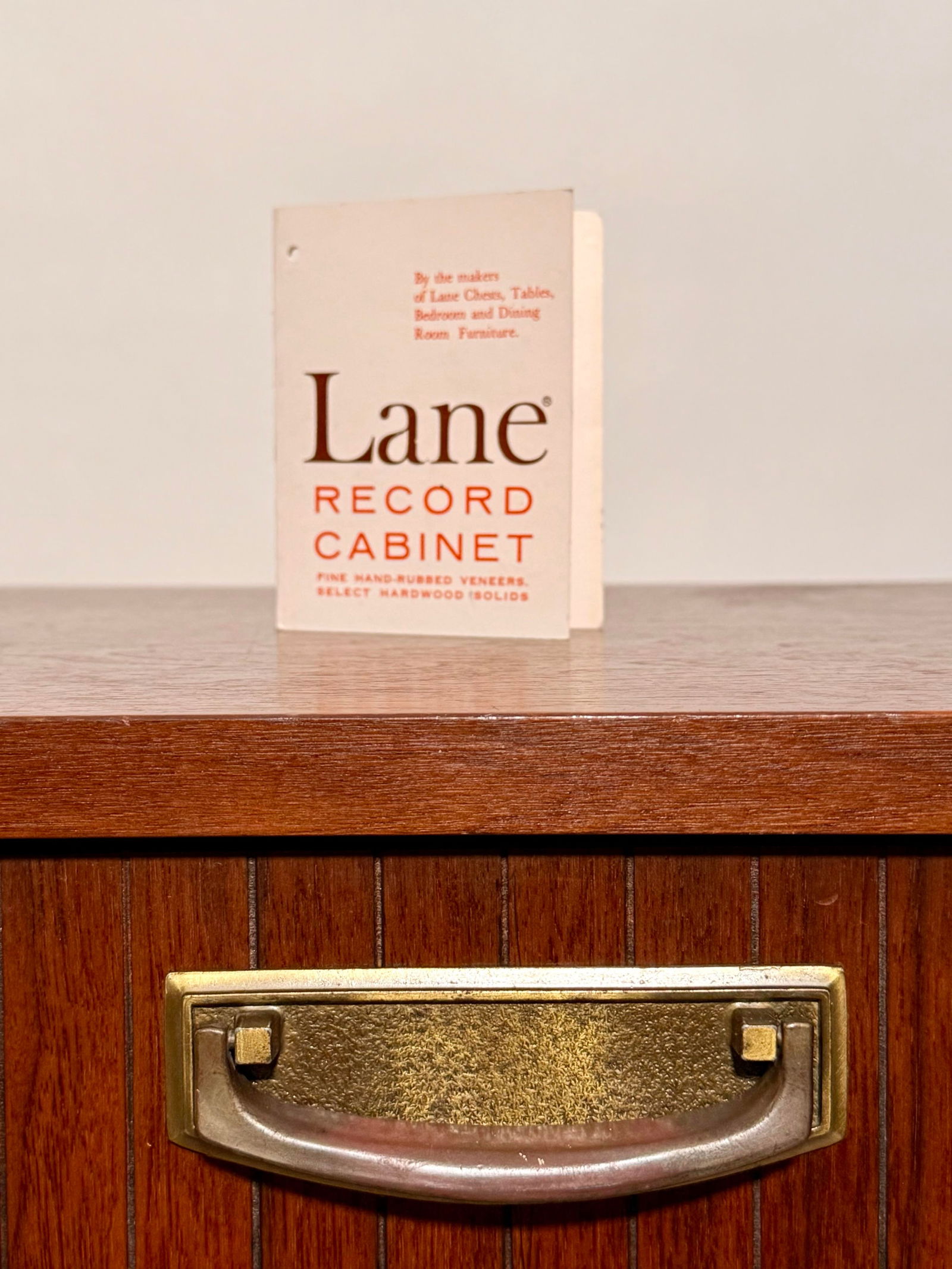 1960s Mid-Century Lane Walnut Record Cabinet, Drop-Front (1963) - 7