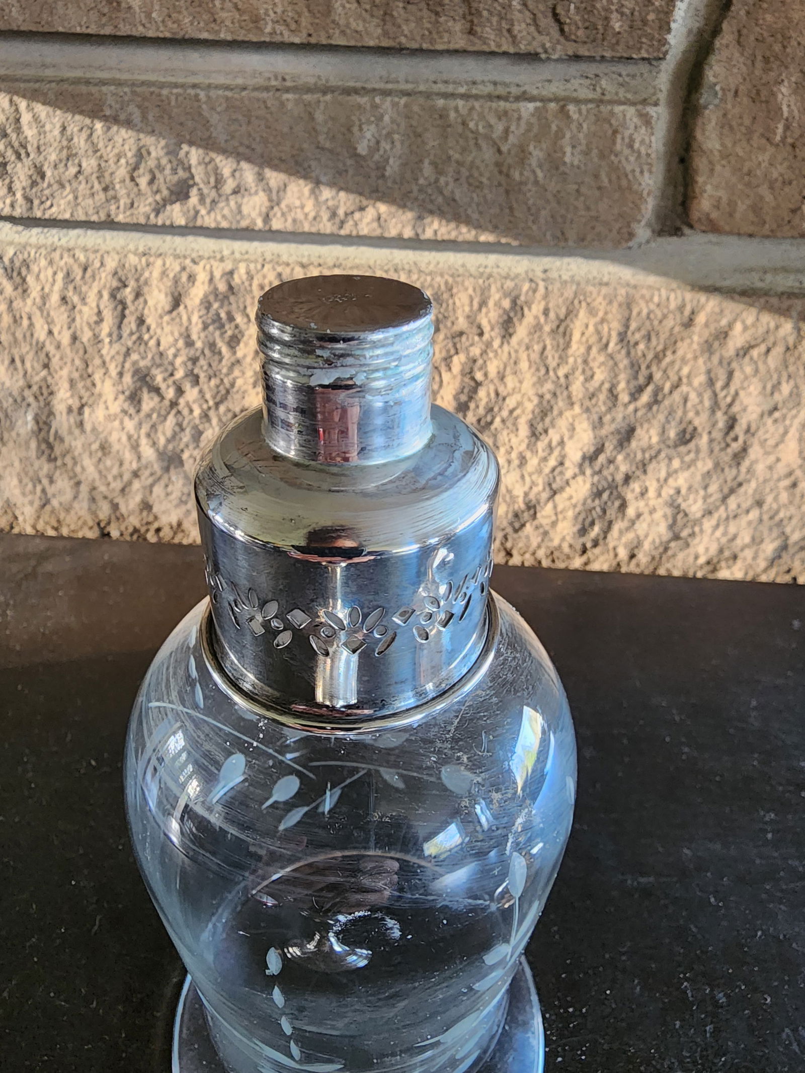 1970s Gorham Sterling Silver Candle Sticks With Etched Glass Hurricane Shades - a Pair - 6