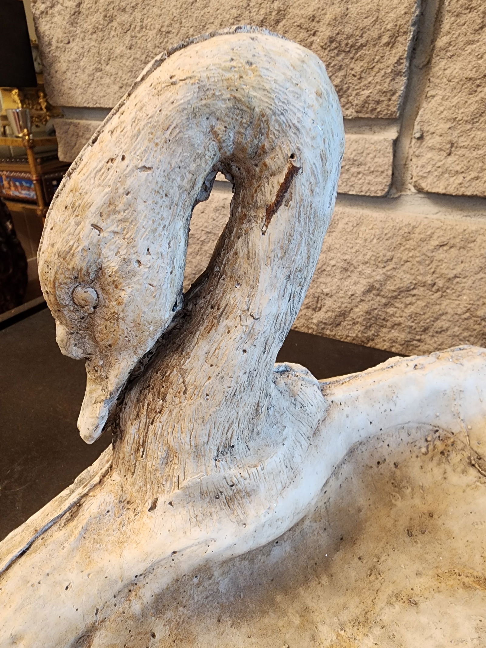 Rare and Fabulous Antique Metal Swan Bird Feeder. - 11