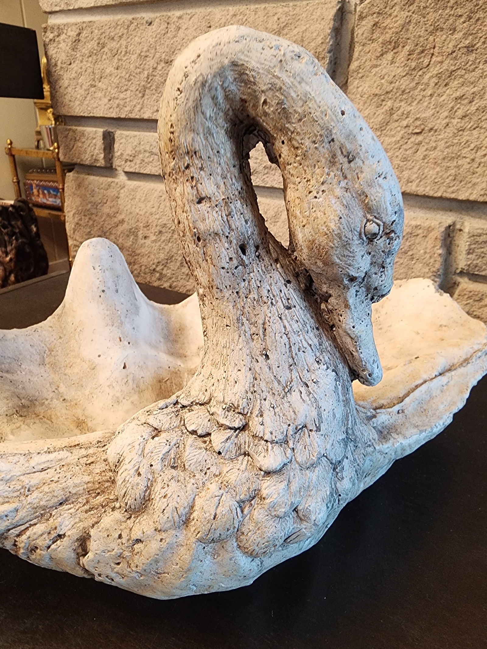 Rare and Fabulous Antique Metal Swan Bird Feeder. - 5