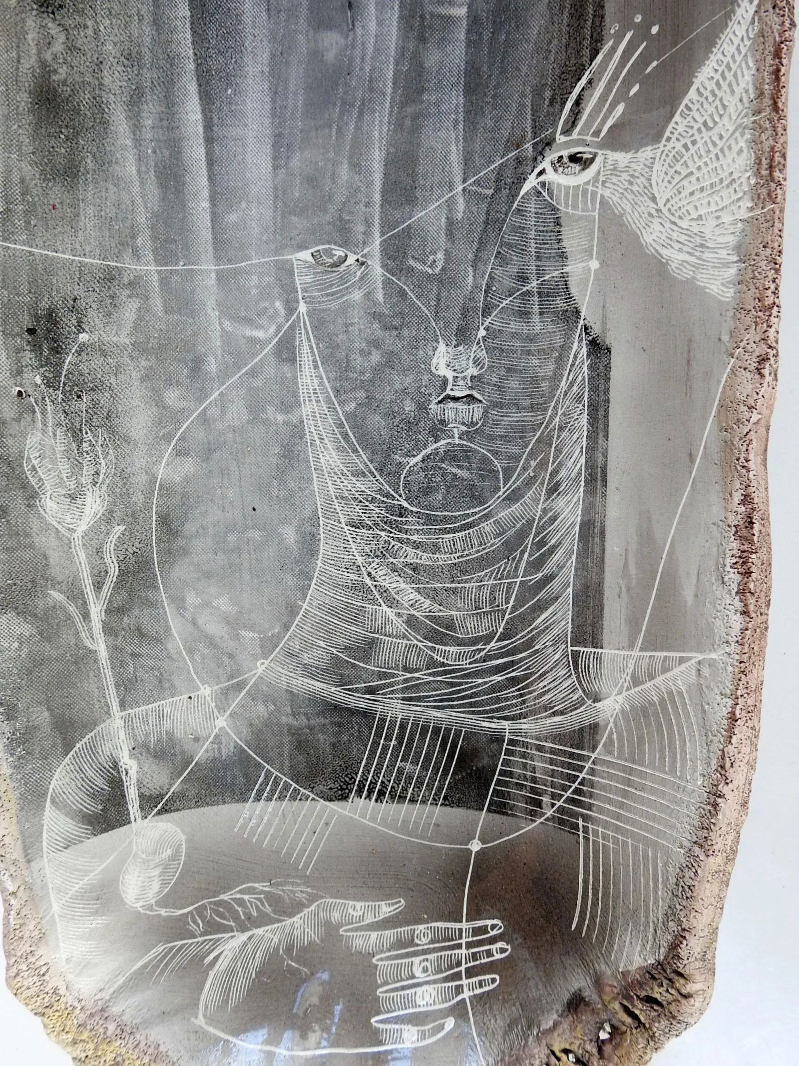 Vintage Abstract Clay Portrait Bowl by Alejandra Almuelle - 2