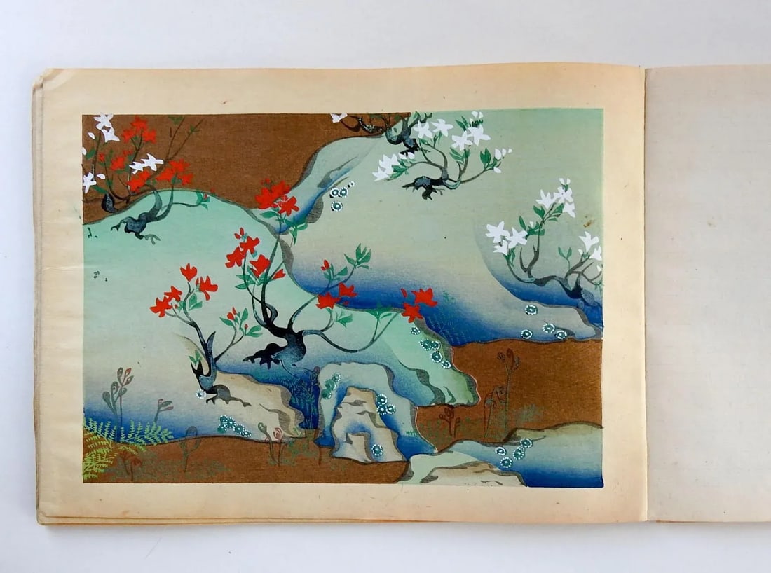 Vintage Bound Portfolio Japanese Block Prints - 2
