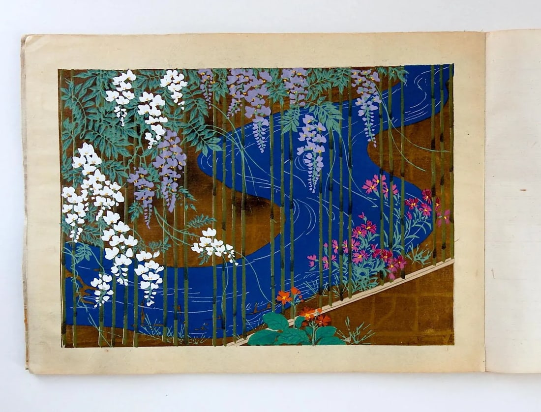 Vintage Bound Portfolio Japanese Block Prints - 5