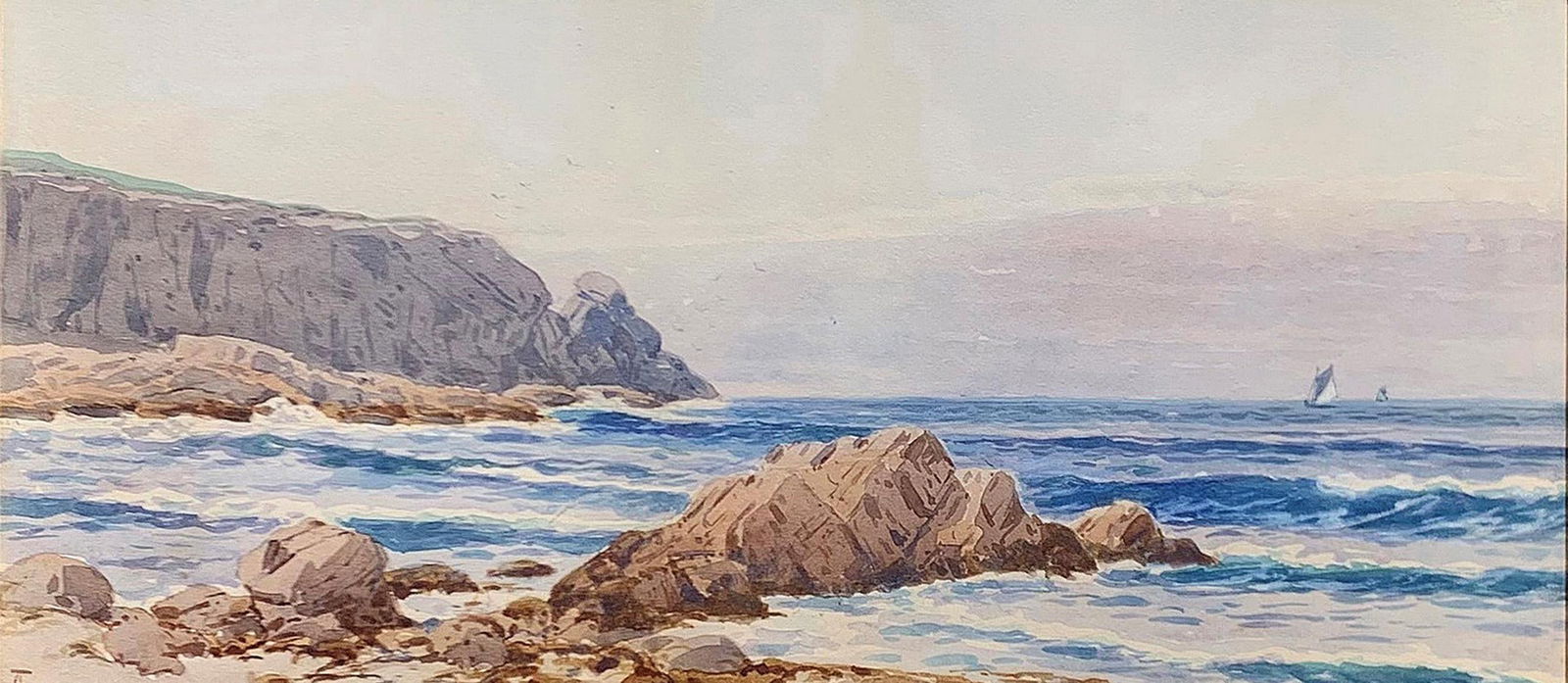 Late 19th Century "Coast of Grand Manan Island," a Watercolor by Hudson River School Artist Alfred T - 2
