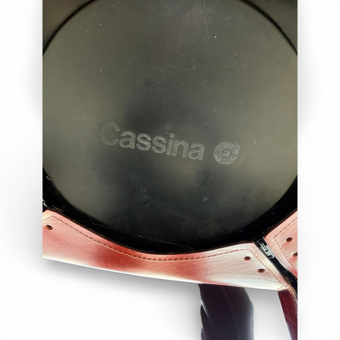 1990s Cassina Italian Leather Armchair in Burnt Orange / Saddle Leather - 5