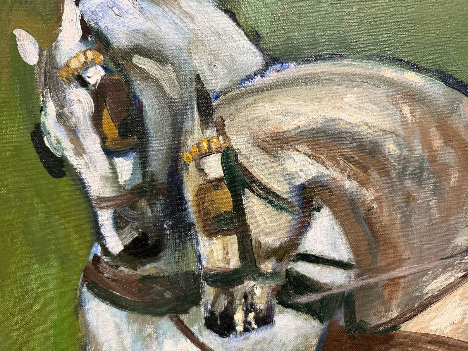 Horse and Carriage - Original Ludwik Maciag Oil Painting - 6