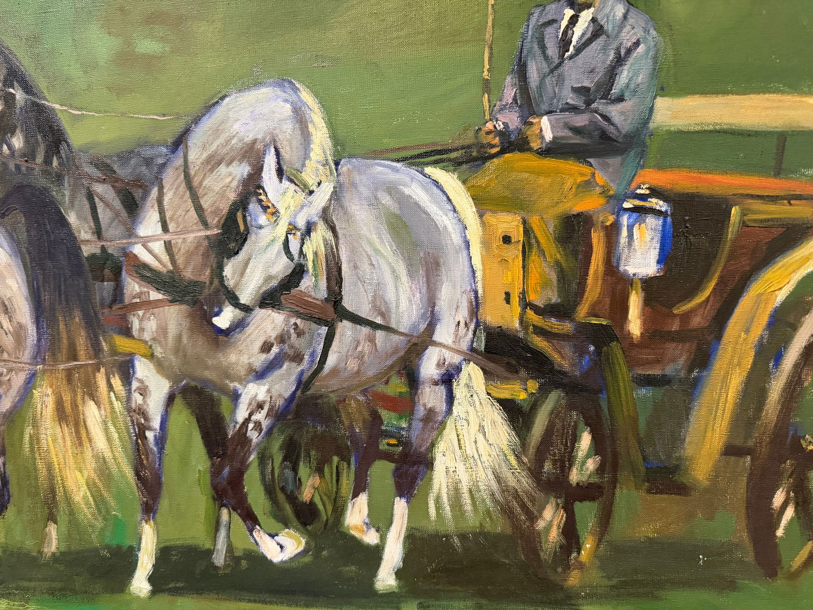 Horse and Carriage - Original Ludwik Maciag Oil Painting - 9