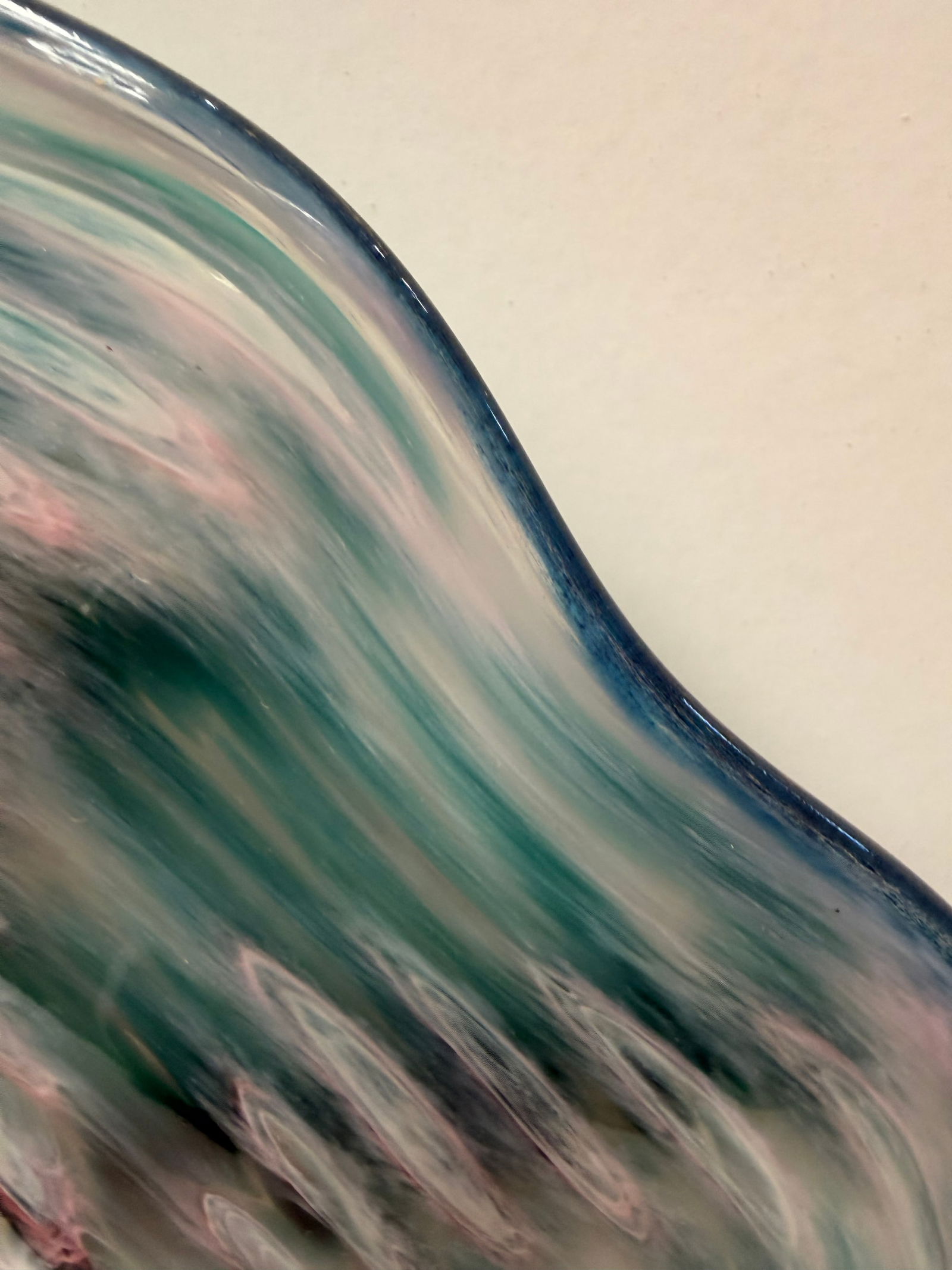 Lucy Chamberlain 22" Signed Art Glass Wall Sculpture - 2