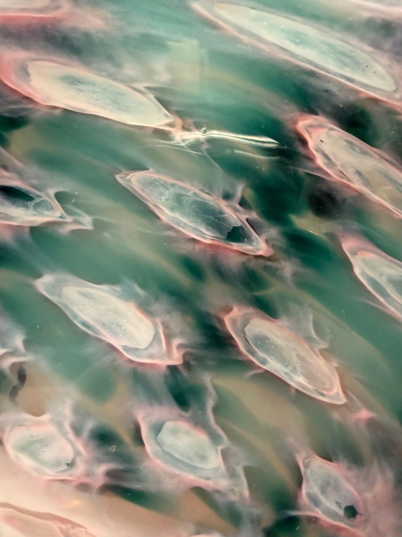 Lucy Chamberlain 22" Signed Art Glass Wall Sculpture - 3