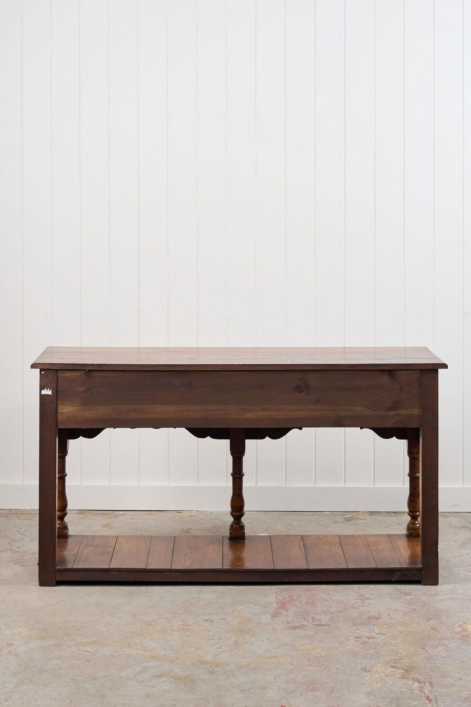 19th Century English Oak Dresser Base/Console With Scalloped Apron - 5