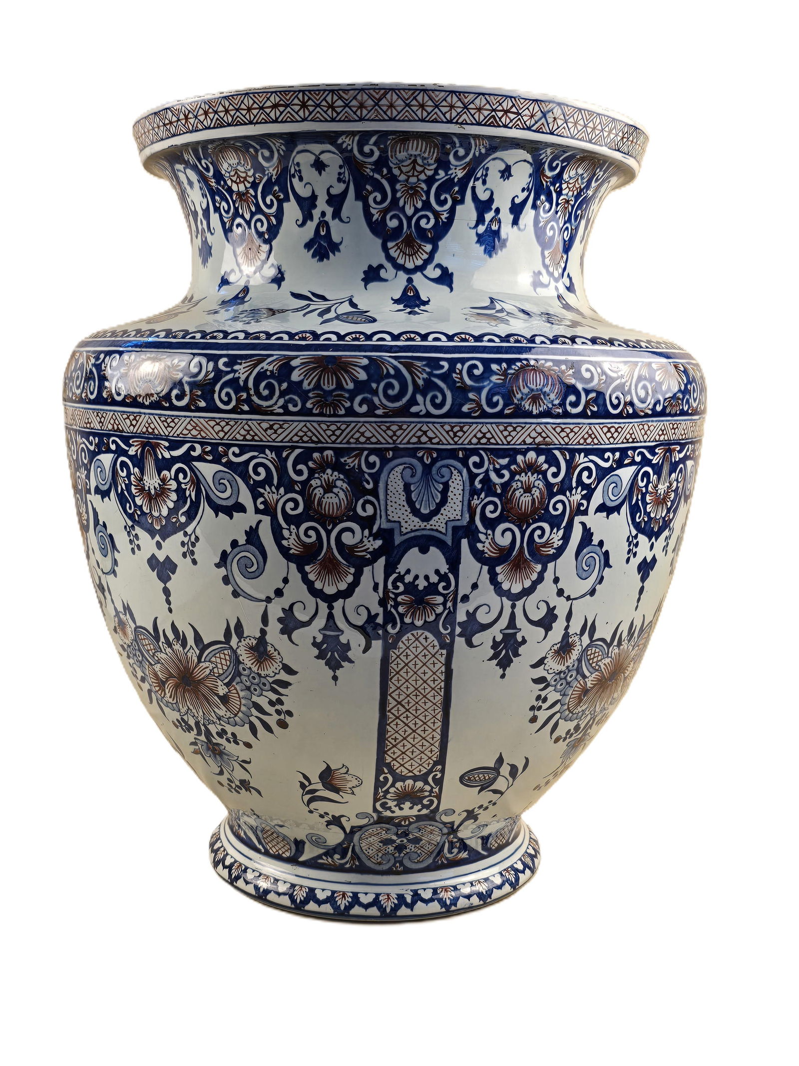 Late 19th Century French Gien Faience Vase, Large - 2