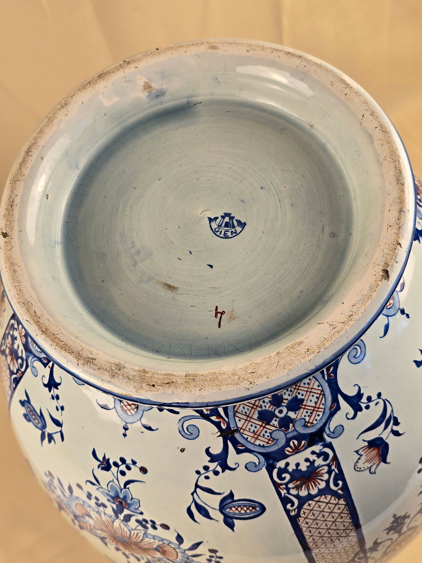 Late 19th Century French Gien Faience Vase, Large - 8