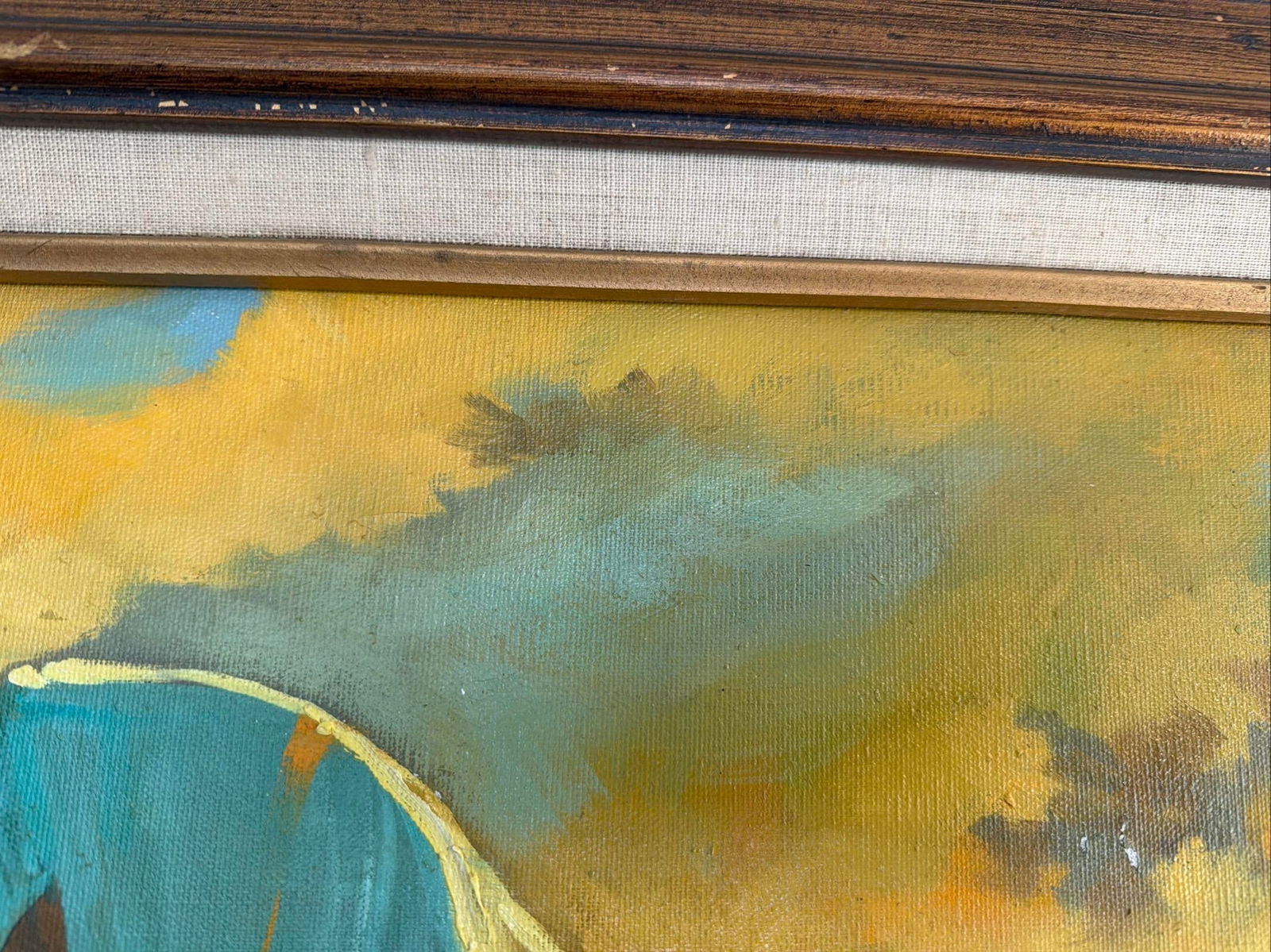 Vintage Original Oil Painting Pioneer Wagon River Crossing Dawn Signed Horman - 12