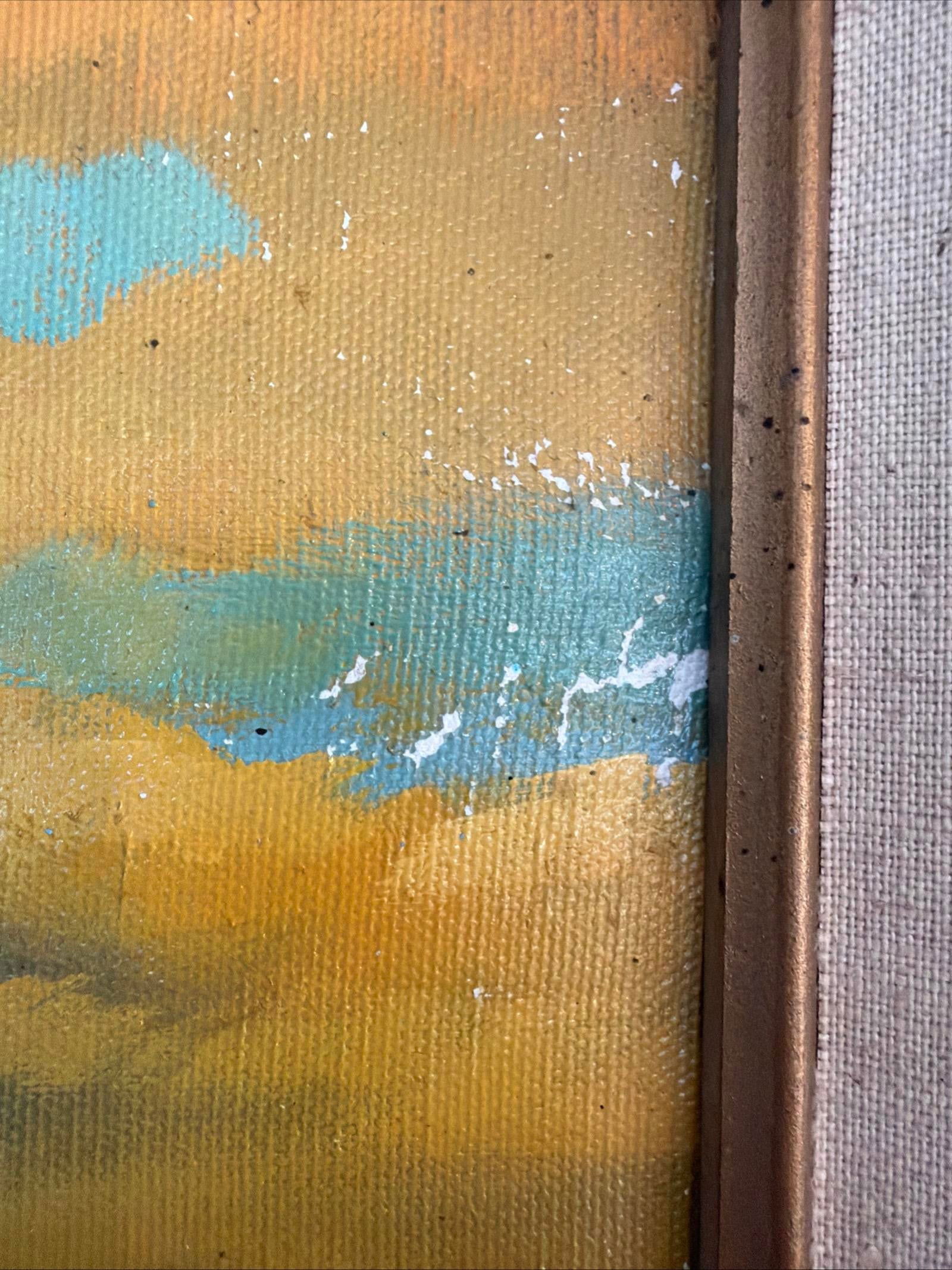 Vintage Original Oil Painting Pioneer Wagon River Crossing Dawn Signed Horman - 2