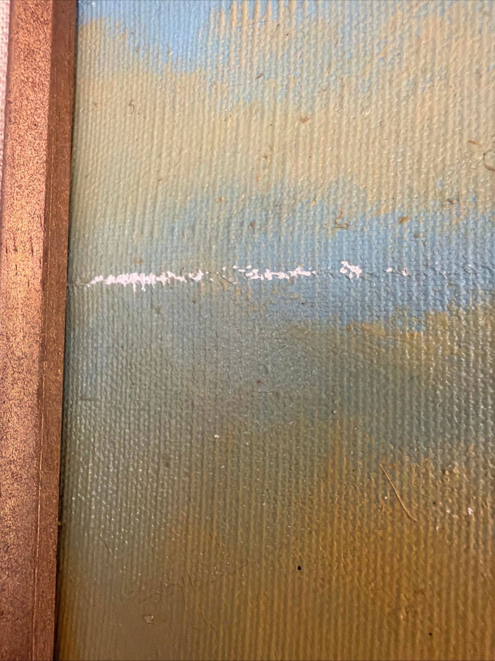 Vintage Original Oil Painting Pioneer Wagon River Crossing Dawn Signed Horman - 4