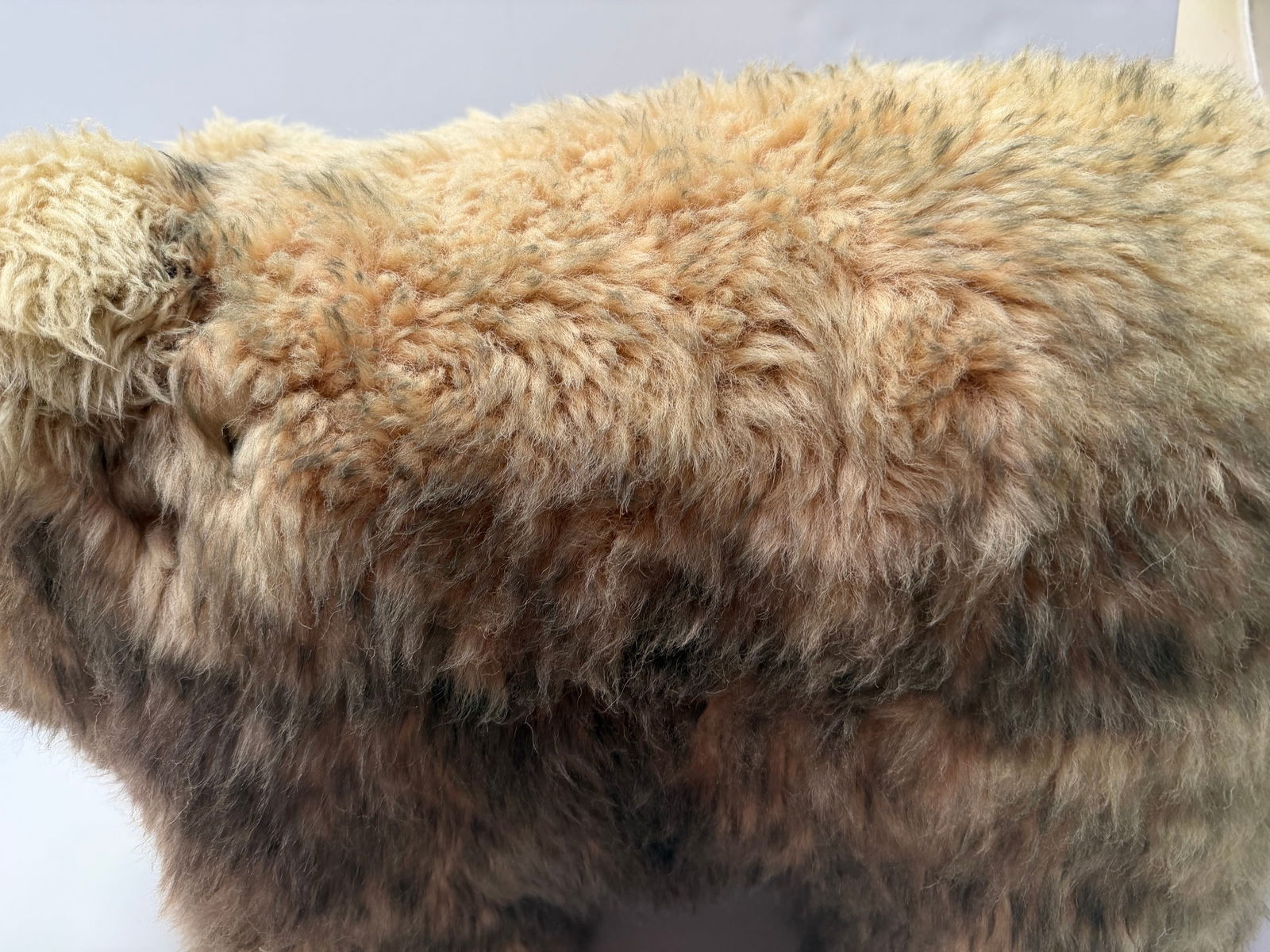 Park Ave Scully & Scully Plush Bear Lambs Wool Foot Stool Ottoman 1950s Luxury - 12