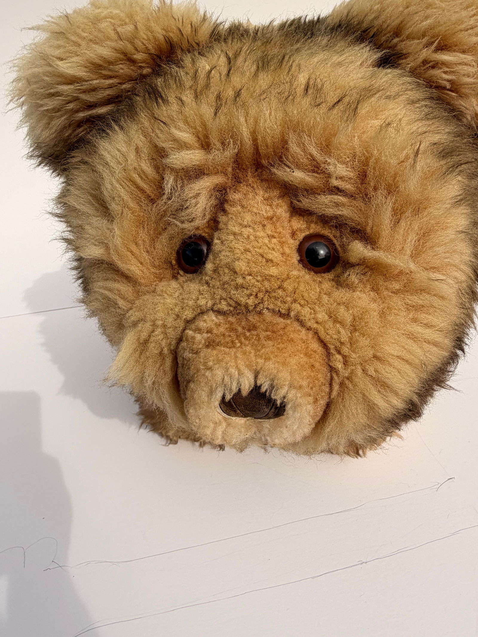 Park Ave Scully & Scully Plush Bear Lambs Wool Foot Stool Ottoman 1950s Luxury - 3