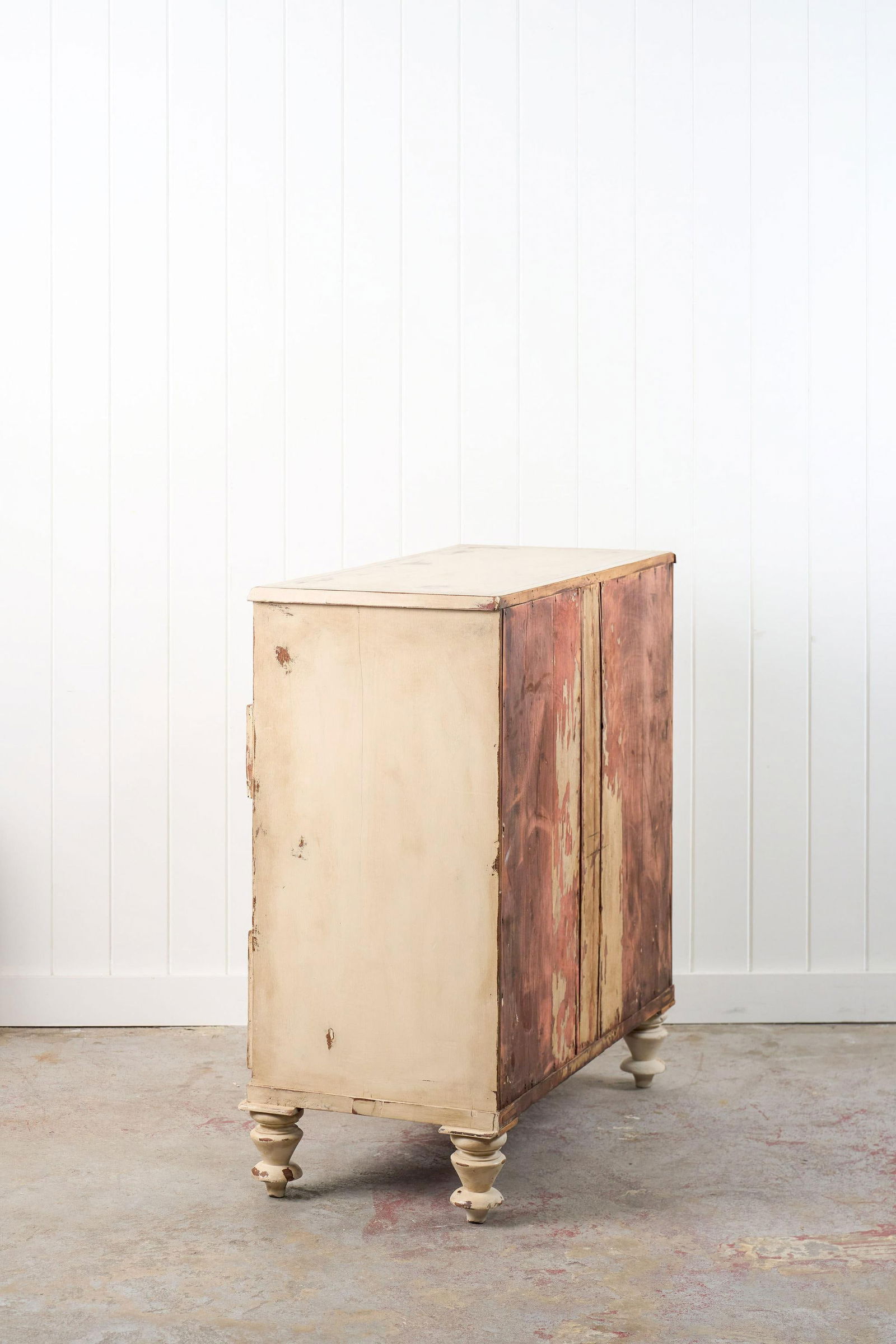 19th Century Victorian Two Over Three Painted Pine Chest With Blue Accents - 12