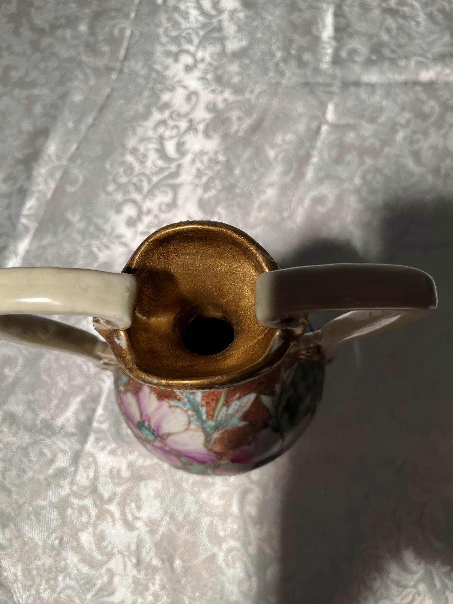 Antique Nippon Royal Kinran Vase 12" Moriage Gold Floral Hand Painted Porcelain - 11