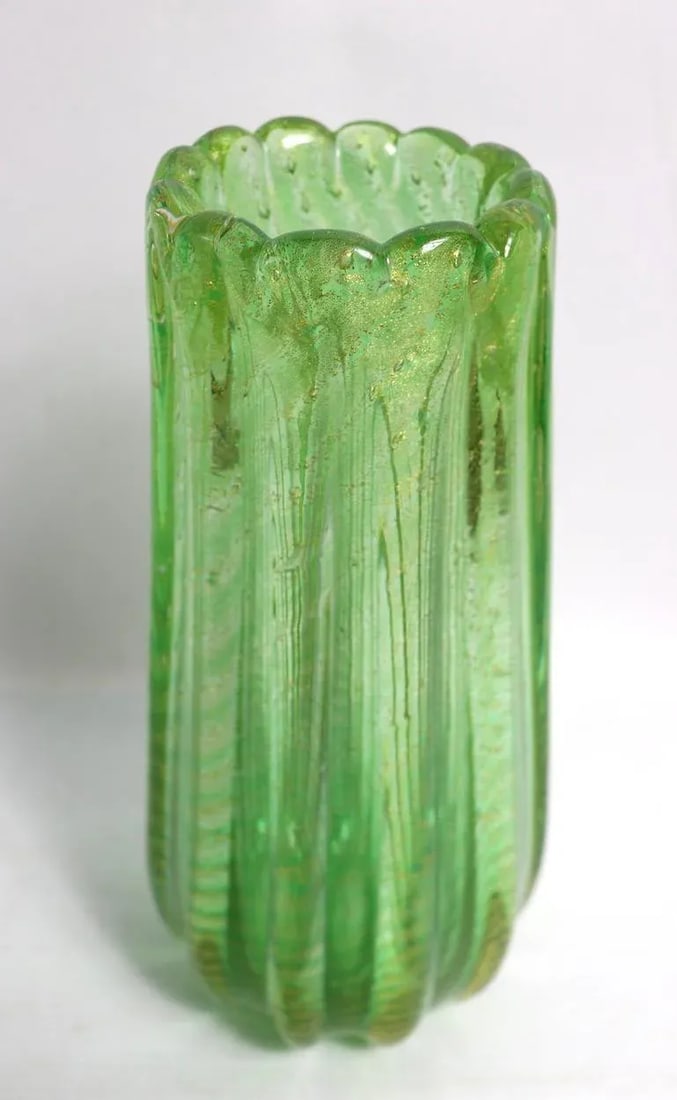 Barovier e Toso Cordonato D' Oro Murano Art Glass Vase - 5