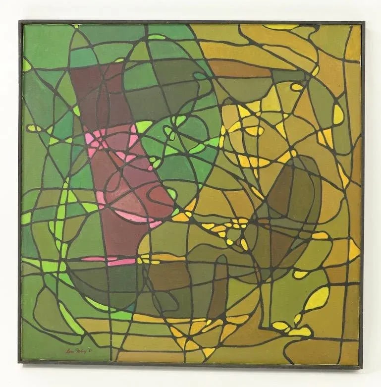 Abstract Oil on Canvass Painting by Noted Vermont Artist Lois Foley '1981' - 2