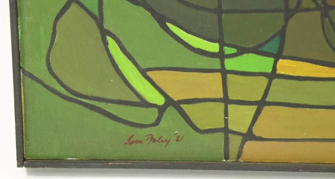 Abstract Oil on Canvass Painting by Noted Vermont Artist Lois Foley '1981' - 7