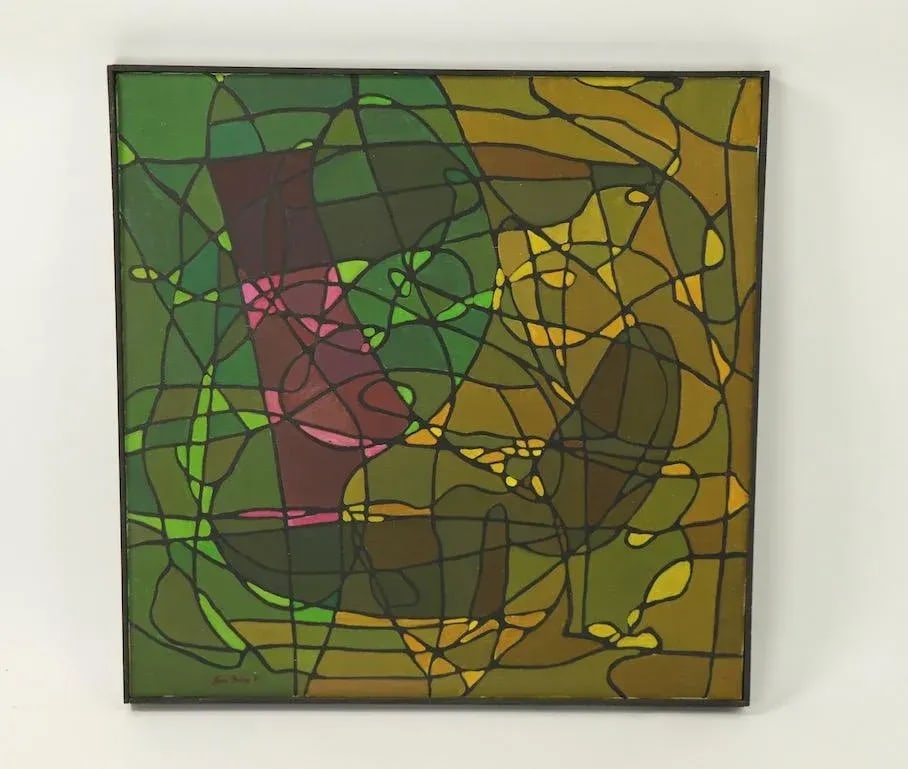 Abstract Oil on Canvass Painting by Noted Vermont Artist Lois Foley '1981' - 8